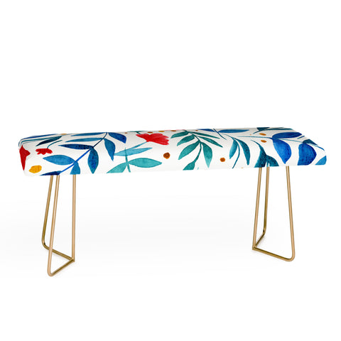 Angela Minca Magical garden red and teal Bench