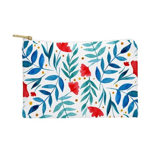 Angela Minca Magical garden red and teal Pouch