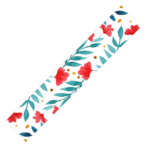 Angela Minca Magical garden red and teal Table Runner