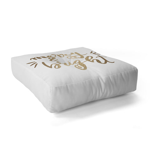 Angela Minca Merry and bright gold Floor Pillow Square