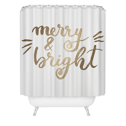 Angela Minca Merry and bright gold Shower Curtain