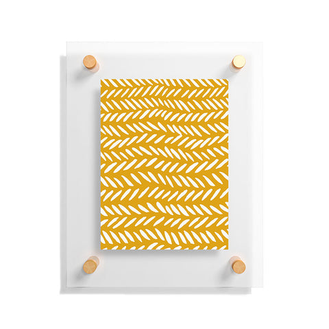 Angela Minca Ochre knitting pattern Floating Acrylic Print