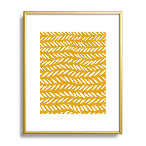 Angela Minca Ochre knitting pattern Metal Framed Art Print