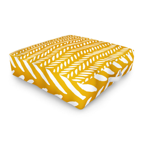 Angela Minca Ochre knitting pattern Outdoor Floor Cushion