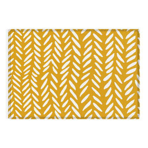 Angela Minca Ochre knitting pattern Outdoor Rug