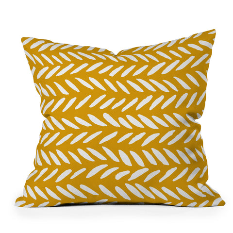Angela Minca Ochre knitting pattern Throw Pillow