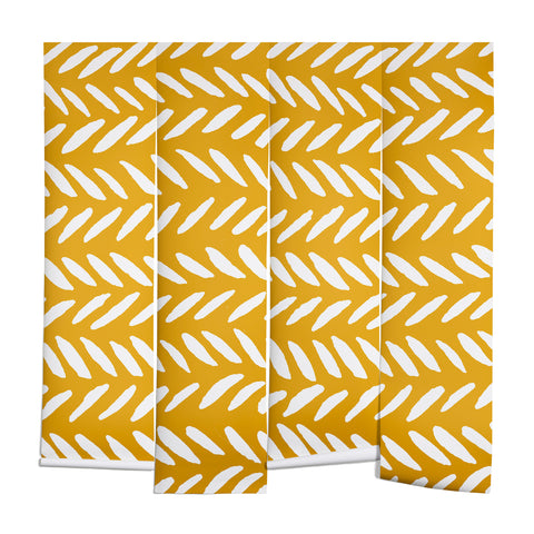 Angela Minca Ochre knitting pattern Wall Mural
