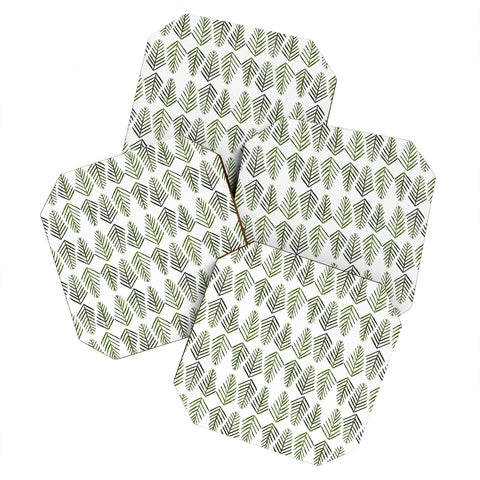 Angela Minca Pine trees green Coaster Set
