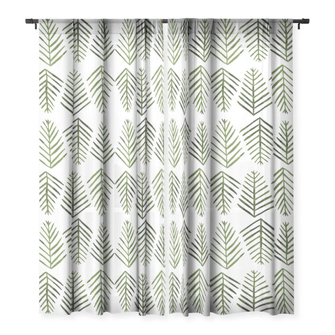 Angela Minca Pine trees green Sheer Non Repeat