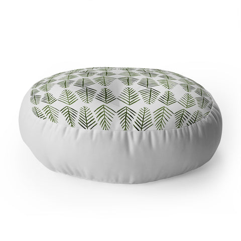 Angela Minca Pine trees green Floor Pillow Round