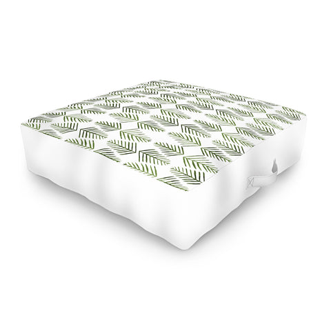 Angela Minca Pine trees green Outdoor Floor Cushion
