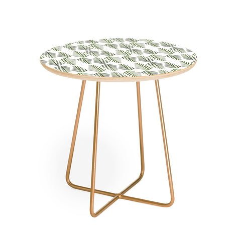 Angela Minca Pine trees green Round Side Table