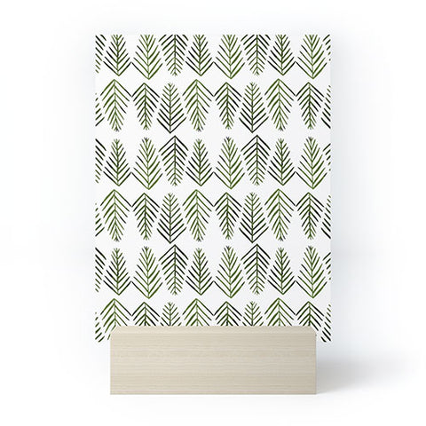Angela Minca Pine trees green Mini Art Print