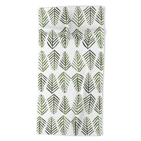 Angela Minca Pine trees green Beach Towel