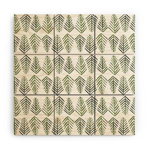 Angela Minca Pine trees green Wood Wall Mural