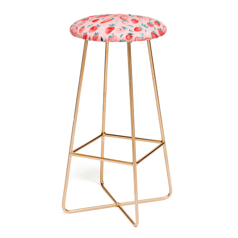 Angela Minca Pink strawberries Bar Stool
