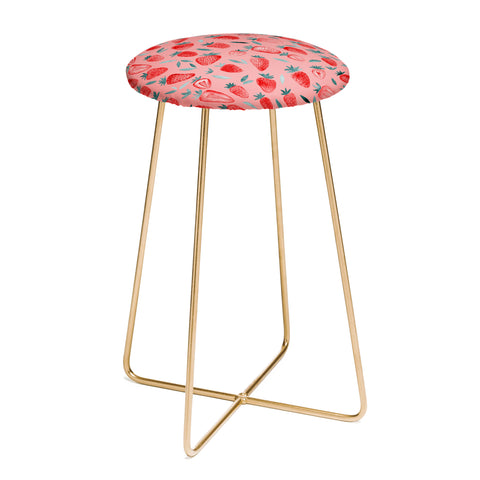Angela Minca Pink strawberries Counter Stool