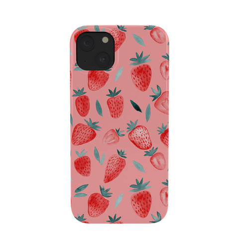 Angela Minca Pink strawberries Phone Case