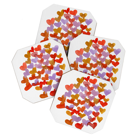 Angela Minca Retro hearts Coaster Set