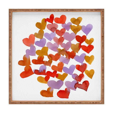 Angela Minca Retro hearts Square Tray