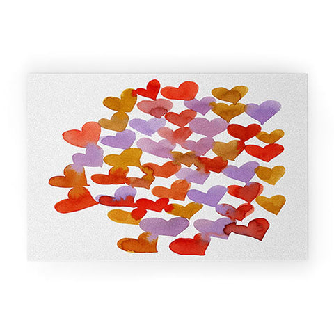 Angela Minca Retro hearts Welcome Mat