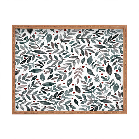 Angela Minca Seasonal branches neutral Rectangular Tray