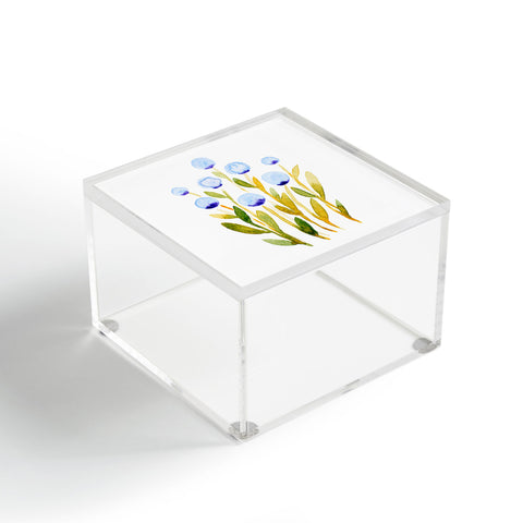 Angela Minca Simple blue flowers Acrylic Box