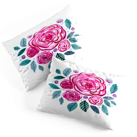 Angela Minca Spring roses bouquet Pillow Shams