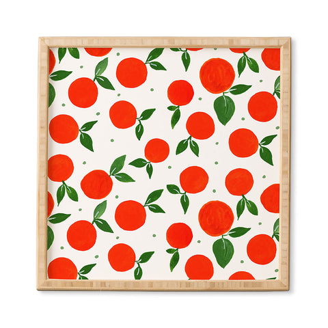 Angela Minca Tangerine pattern Framed Wall Art