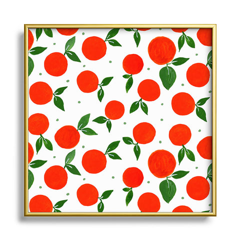 Angela Minca Tangerine pattern Metal Square Framed Art Print