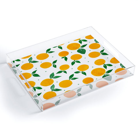 Angela Minca Tangerine pattern yellow Acrylic Tray