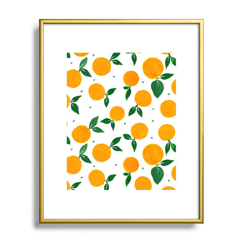 Angela Minca Tangerine pattern yellow Metal Framed Art Print