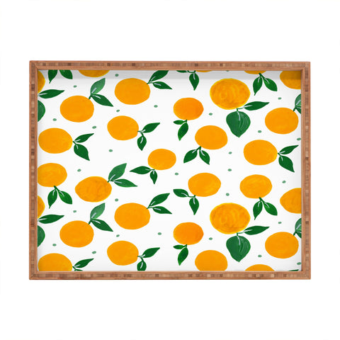 Angela Minca Tangerine pattern yellow Rectangular Tray