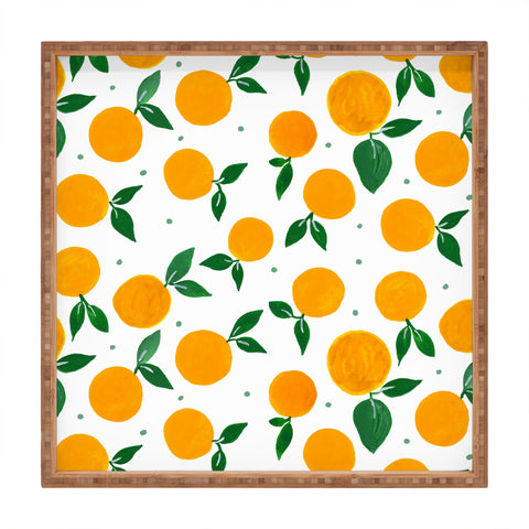 Angela Minca Tangerine pattern yellow Square Tray