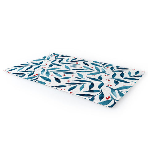 Angela Minca Teal branches Area Rug