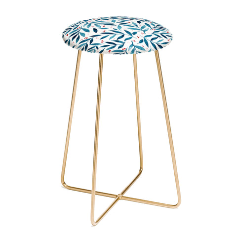 Angela Minca Teal branches Counter Stool