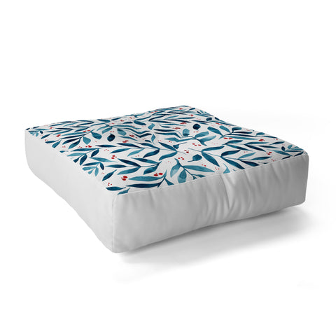 Angela Minca Teal branches Floor Pillow Square