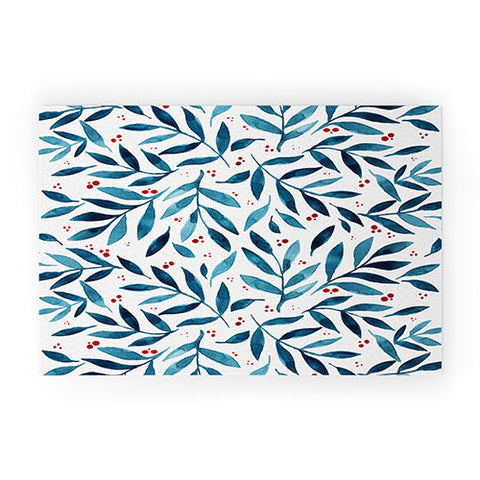 Angela Minca Teal branches Welcome Mat