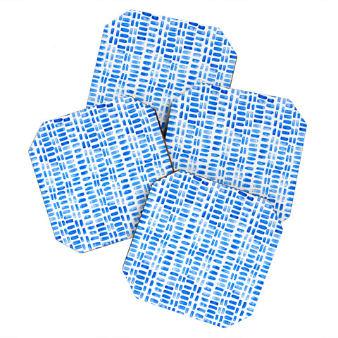 Angela Minca Tiny blue rectangles Coaster Set