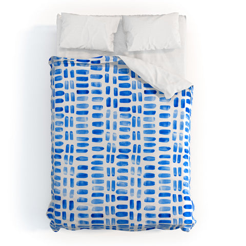 Angela Minca Tiny blue rectangles Duvet Cover