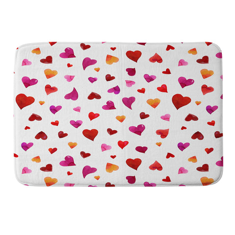 Angela Minca Valentines day hearts Memory Foam Bath Mat