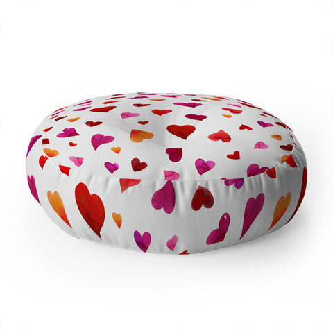 Angela Minca Valentines day hearts Floor Pillow Round