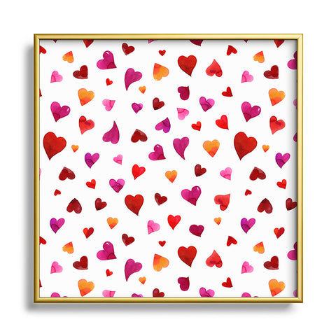 Angela Minca Valentines day hearts Square Metal Framed Art Print