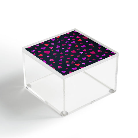 Angela Minca Valentines day hearts purple Acrylic Box