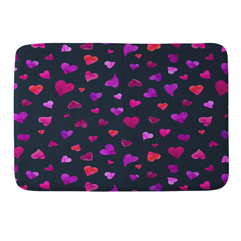 Angela Minca Valentines day hearts purple Memory Foam Bath Mat