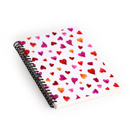 Angela Minca Valentines day hearts Spiral Notebook
