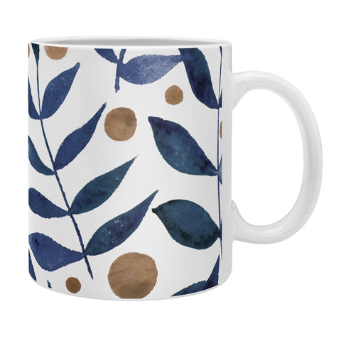 Angela Minca Watercolor indigo branches Coffee Mug