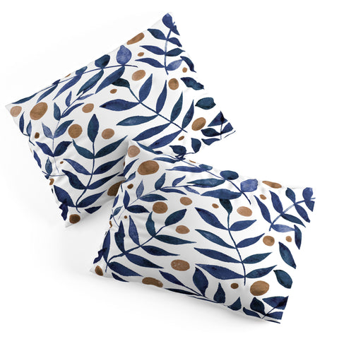 Angela Minca Watercolor indigo branches Pillow Shams