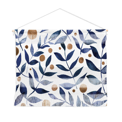 Angela Minca Watercolor indigo branches Wall Hanging Landscape