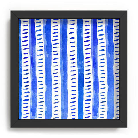 Angela Minca Watercolor lines blue Recessed Framing Square
